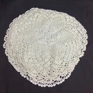 #6333 Set of 5 White with Blue Tint Vintage Handmade Crochet Doilies - Picture 1 of 6