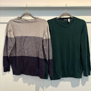 Lot Of 2 Children’s Place Sweaters Boys XXL 16 Grey Green Long Sleeve - Picture 1 of 11
