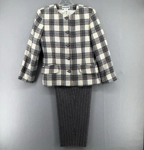 Joan Leslie Vintage Damen Wolle Tweed Hosenanzug Blazer 8P Hose 14P gemischte Größen - Bild 1 von 12