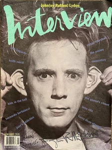 John Lydon Signed Interview Magazine January 1991 Johnny Rotten - Picture 1 of 5