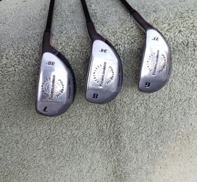 Juego de hierros Power Bilt híbrido tri-belado 6,7,8 con varillas de grafito flexibles senior Foto 1 de 4