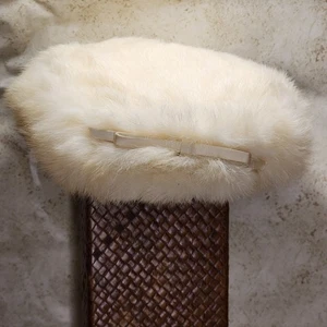 Vintage 1950' Dayton' Womens Rabbit Fur Hat W/bow " French Room" 22 SIZE  - Picture 1 of 9