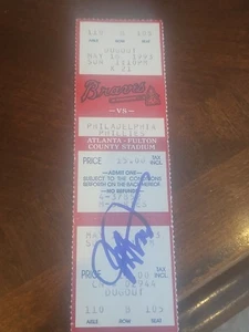jay howell signed atlanta braves mlb baseball ticket stub game autographed 1993 - Picture 1 of 1