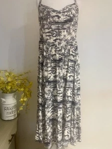 Torrid 3X Midi Dress Lenny Sweetheart Blue White Tropical Print Pockets Cute - Picture 1 of 8
