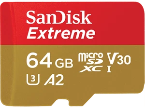 Tarjeta Micro SDXC - SanDisk Extreme®, 64GB, Hasta 170 MB/s, U3, V30, A2, C10, A - Imagen 1 de 7