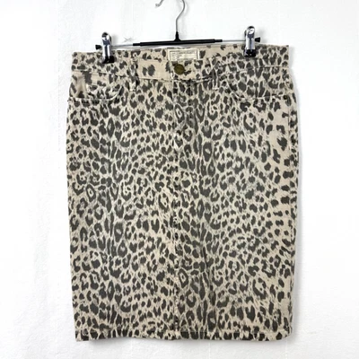 Current Elliott Stiletto Pencil Skirt Womens Size 27 Leopard Print Stone Stretch - Image 1 of 4