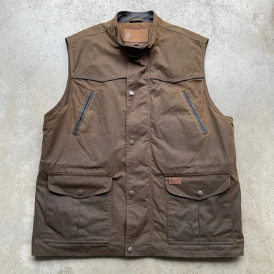 Outback Trading Company Oilskin Vest Dark Brown Men’s XL Fleece Lined - Image 1 of 4