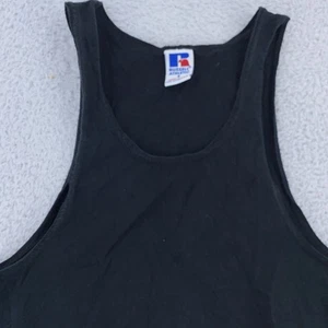 Vintage Blank Black Russell Athletic Tank Top XXS Gym Running Workout T-Shirt - Picture 1 of 7