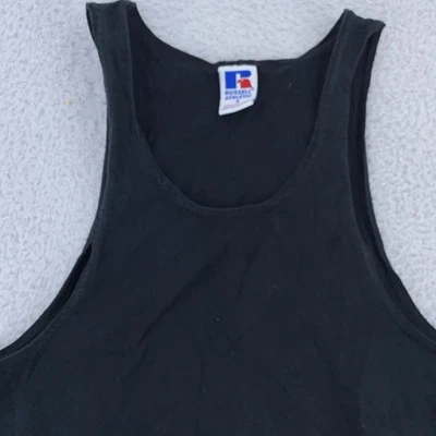 Camiseta sin mangas deportiva Russell negra en blanco vintage XXS gimnasio correr entrenamiento Foto 1 de 4