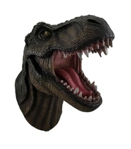 Jurassic Jaws Snarling Tyrannosaurs Rex Wall Mounted Dinosaur Head Sculpture - Picture 1 of 3