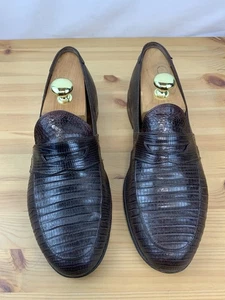 E. Vogel Exotic Lizard Skin Loafers – Handmade NYC Bespoke Luxury Shoes - Picture 1 of 11