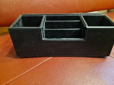 Schreibtisch ORGANIZER Stiftehalter und ABLAGEFÄCHER, schwarz, Kunstleder, SAMT - Bild 1 von 4