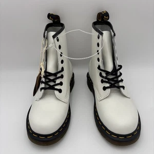 Dr. Martens Jadon Platform Boots Womens 4 US M White GV09X Combat Smooth Leather - Picture 1 of 9