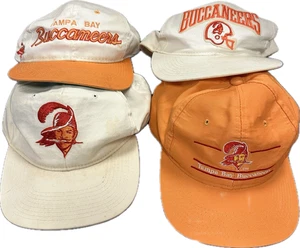 Lot of 4 Buccanerers Original Old Logo Hats-DAMAGED-Bucs-New Era-Annco-Twill - Picture 1 of 14