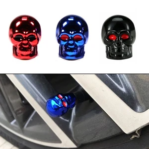 4Pcs Universal Car Skull Style Car Wheel Tyre Tires Valve Stem Cap Accessories - Picture 1 of 12