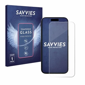 Savvies Schutzglas für Apple iPhone 15 Plus Echt Glas Panzer Display 9H - Zdjęcie 1 z 7