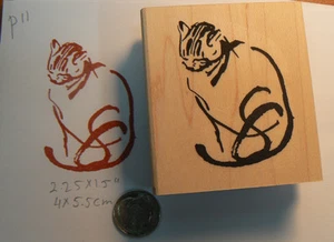 Japanische Kunst Katze Gummistempel 2,25x2" schön P11 - Bild 1 von 2