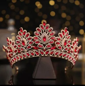Luxury Crystal Bridal Tiara Baroque Crown Headband Bride Party Rhinestone Diadem - Picture 1 of 2