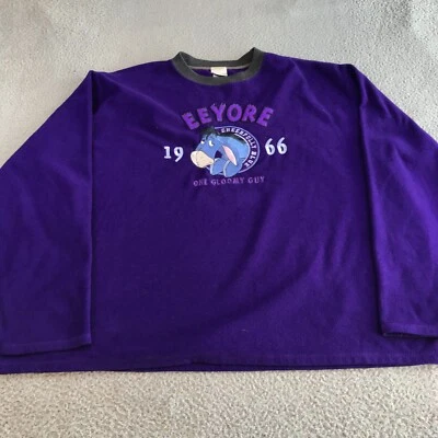 Suéter Disney Store Adulto XXL Púrpura Bordado Eeyore Polar Pullover Crew Foto 1 de 4