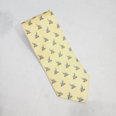 COMO HOUSE 意大利男式 100% 真丝领带豪华经典领带大象新奇 — 第 1/4 张图片