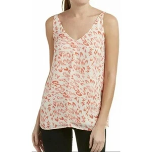 CAbi #267 Flirty Cami Size XS Coral Ivory Animal Print Layering Tank - Picture 1 of 8