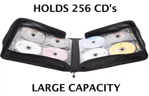 256 CD Case DVD Wallet Cover Disc Storage Holder Sleeve Handle Portable Car Home