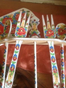 Shabby Chic HAND PAINTED WOODEN KITCHEN SPOONS FORK SET - Bild 1 von 9