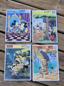 Vintage Disney Frame Tray Puzzle Lot Aladdin Jungle Book Pinocchio & More! - Picture 1 of 5