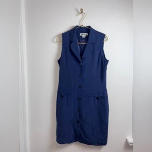 Vestido Chaleco Colección PATRICK Vintage Seda Azul Marino 10 Primavera Náutico Clásico - Imagen 1 de 10