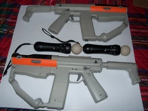 TWO Sony Playstation 3 Move Sharp Shooter Gun Controller PS3 Untested - Picture 1 of 4