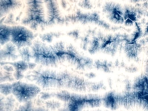 2 Yards White Blue Shibori Tie Dye Fabric for Sewing Dressmaking Indian Fabric - Picture 1 of 6