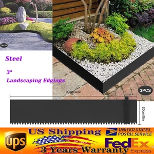 3pcs 40x8 Inch Steel Landscape Edging - Flexible Garden Bordering Solution - Picture 1 of 23