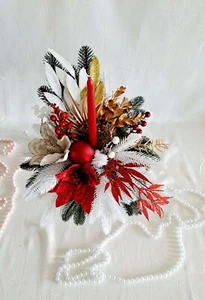 Tischgesteck Weihnachtsgesteck Kerzengesteck Weinachtsdeko - Bild 1 von 9