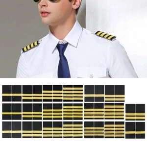 Captain Golden Epaulettes for Uniforms Security Guards Costumes Easy Attach - Picture 1 of 28