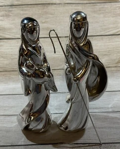 Exclusive Christmas Around World Jesus Mary Joseph w/ Staff Silver Nativity B6 - Picture 1 of 6