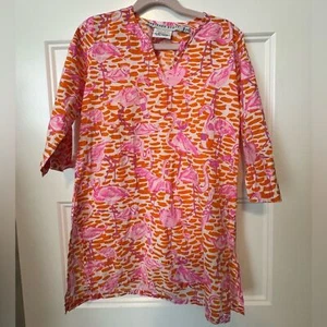 Gretchen Scott Girls Flamingo Tunic Dress br Size 6/8 - Picture 1 of 7
