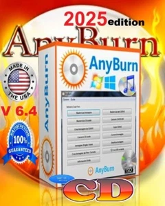 AnyBurn 2025 DVD CD & DVD Burning Software ~ Iso File / Writing on CD ~ V 6.4 - Picture 1 of 9