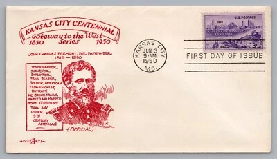 Scott 994 Kansas City Centennial FDC John Charles Fremont Gateway to West Series - Image 1 of 2