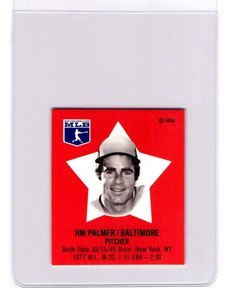 1978 Pepsi-Cola SuperSTAR Set-Break #NNO Jim Palmer Orioles NM-MT or Better RARE