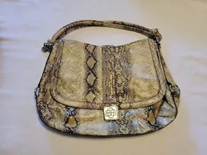 DANA BUCHMAN Hobo Purse Handbag Faux Leather Snakeprint Shoulder Iner Pockets - Picture 1 of 9