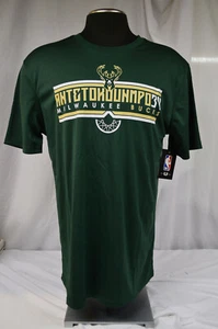 New NBA Giannis Antetokounmpo #34 Milwaukee Bucks GREEN Mens T Shirt Size LARGE - Picture 1 of 7