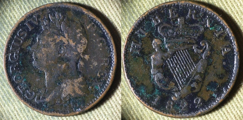 Ireland : 1822 1/2 Penny Half Penny VG-F #150 IR113011 - Image 1 of 1