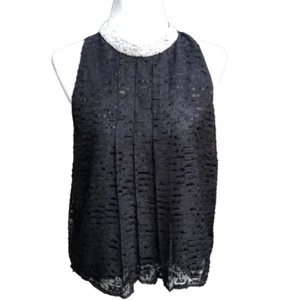 Sachin Babi x Anthropologie schwarz Spitze Perle Perle Mock Hals Hi-Low Swing Top 8 - Bild 1 von 9