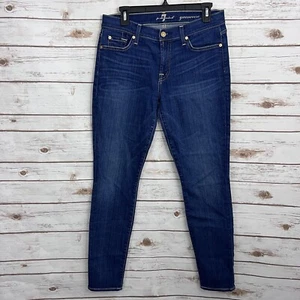 7 For All Mankind Dark Wash Gwenevere Skinny Jeans Size 30 - Picture 1 of 5