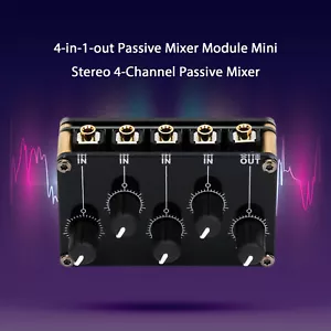 Mixer linea audio passiva basso rumore 4 canali 3,5 mm console studio dal vivo B9Q0 - Foto 1 di 12
