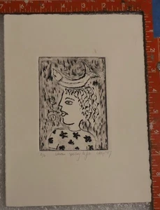 STAMPA DONNA CHE PARLA CON PESCE FIRMATA NUMERATA 1/50 WESTY CASWELL COPELAND - Foto 1 di 6