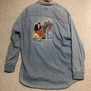 Vintage CAMEL CIGARETTES Denim Shirt SIZE Large Advertising 90s Y2K - Picture 1 of 11