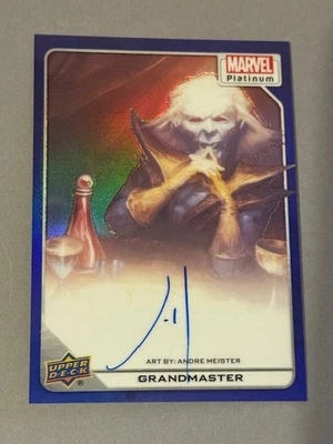 Grandmaster Auto /25 Blue 2023 Marvel Platinum Upper Deck Autograph Meister sp - Image 1 of 3