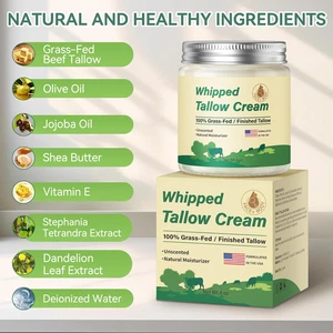 Bálsamo hidratante orgánico para sebo de res alimentado con pasto 4 oz cara y cuerpo sin perfume - Imagen 1 de 6
