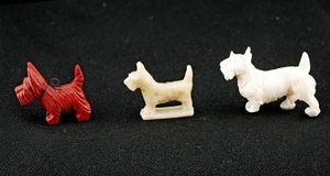 Collection of 3 Miniature Early Plastic Scotty Dogs - Picture 1 of 1